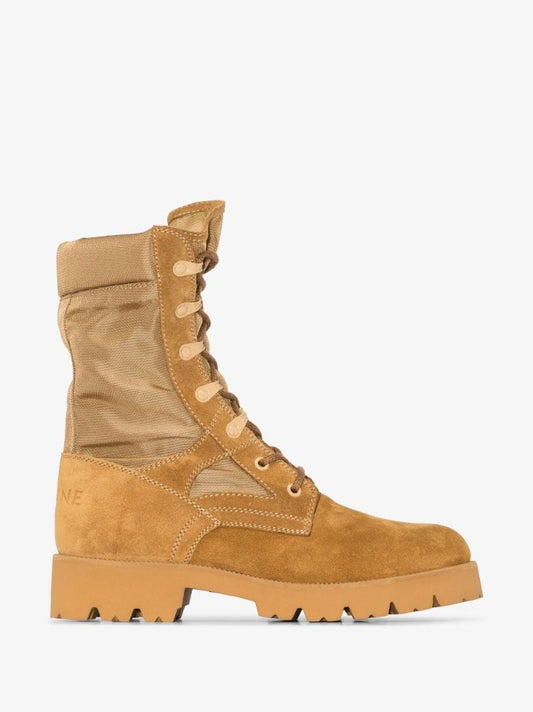 Brown Lace-up Suede Boots