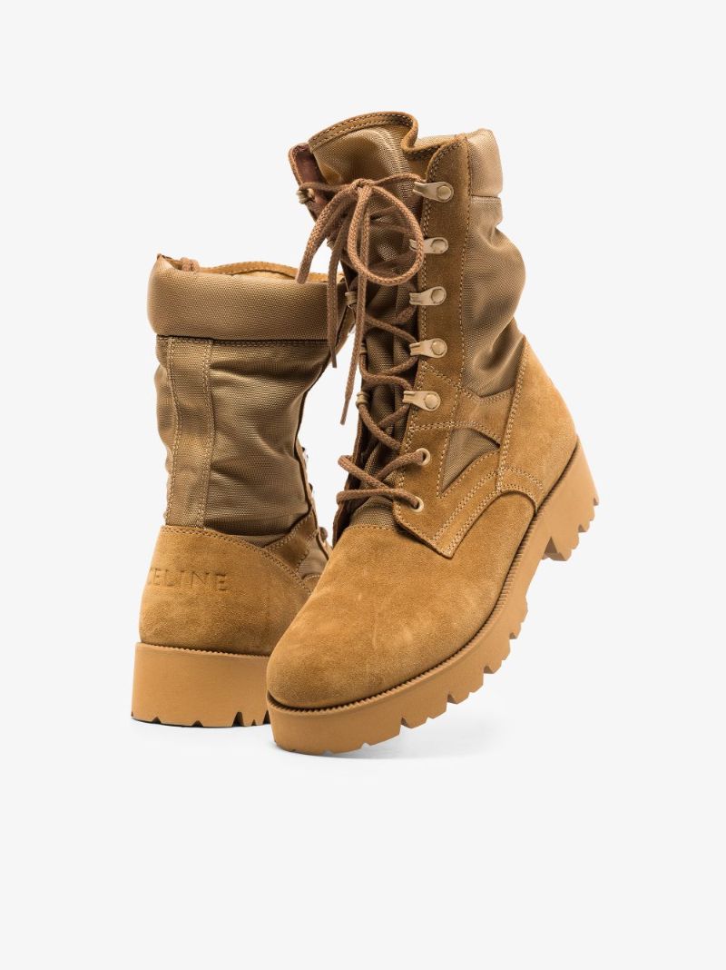 Brown Lace-up Suede Boots
