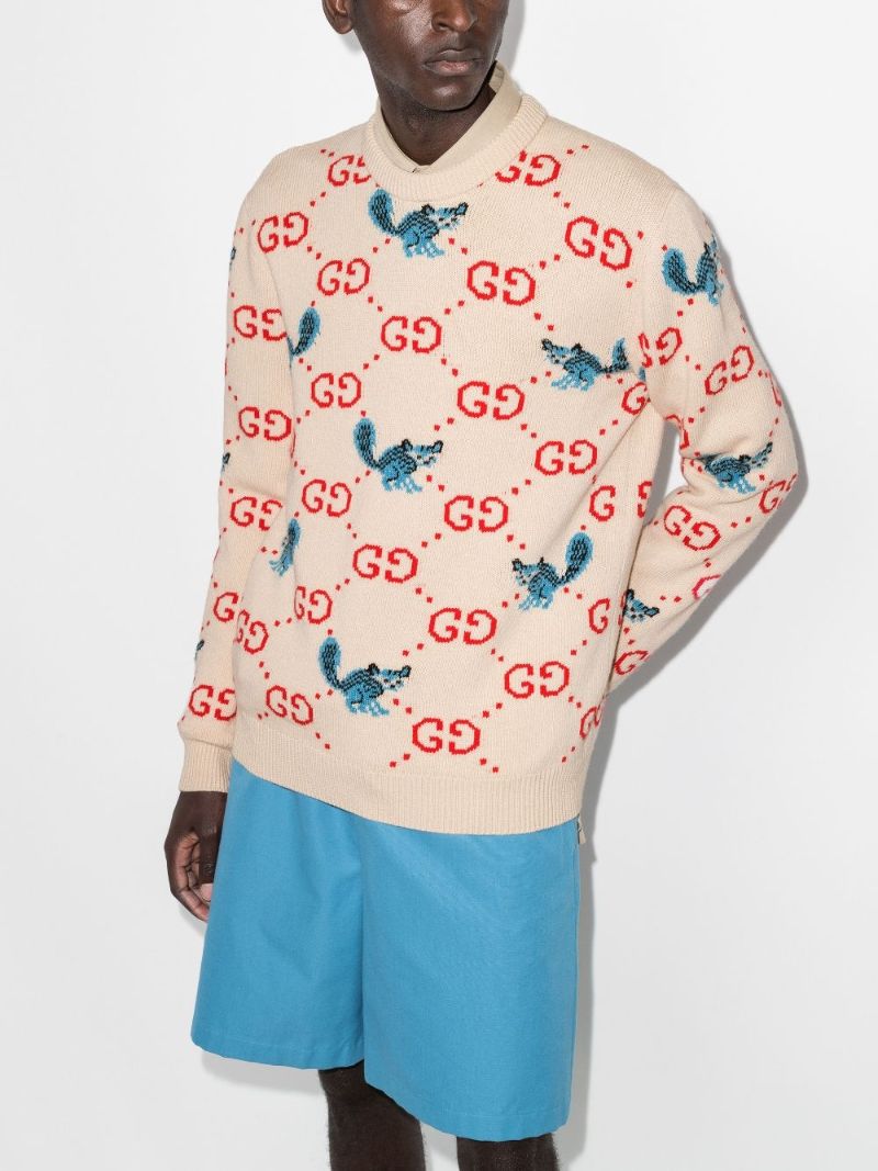 X Freya Hartas Gg Logo Animal Wool Sweater