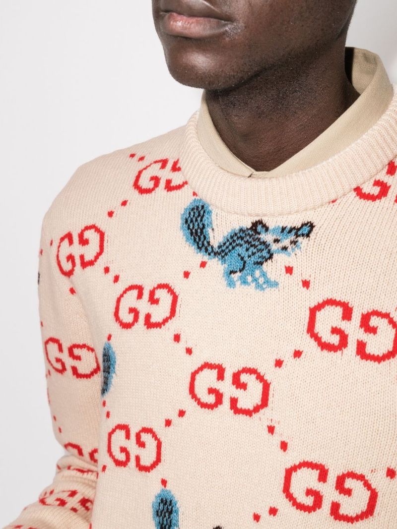 X Freya Hartas Gg Logo Animal Wool Sweater