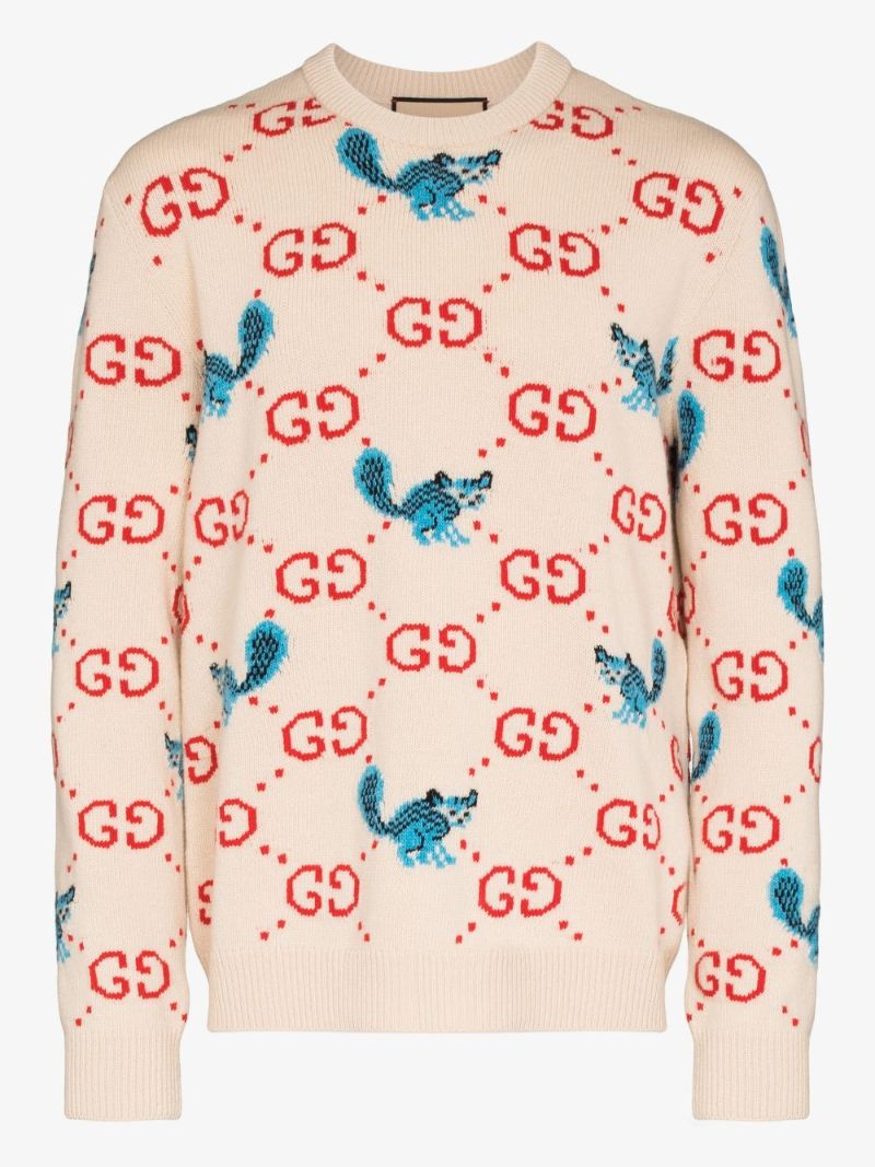 X Freya Hartas Gg Logo Animal Wool Sweater