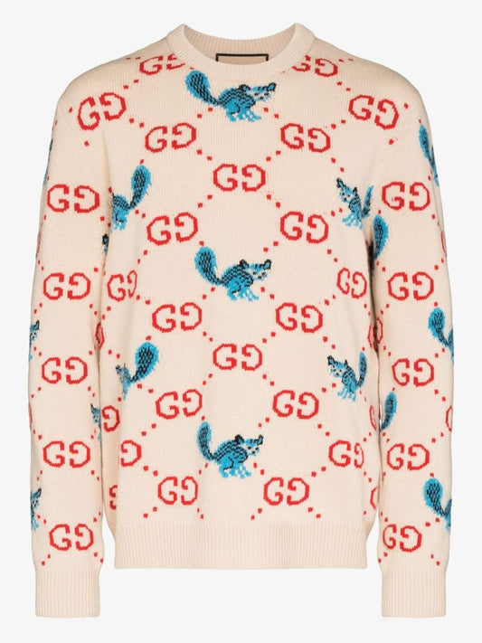 X Freya Hartas Gg Logo Animal Wool Sweater