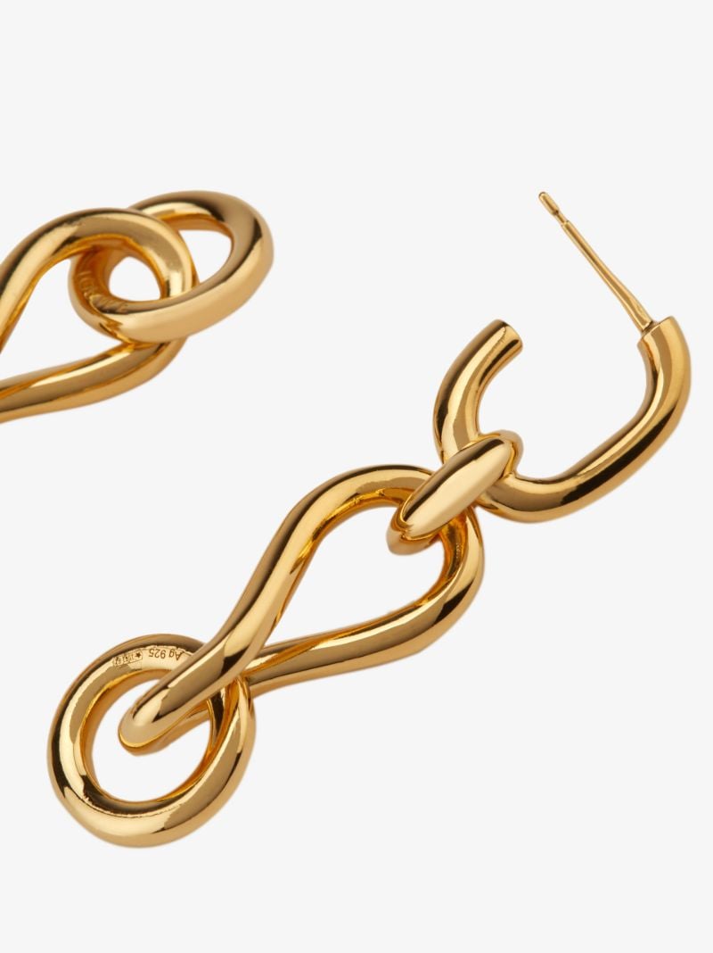 Gold Tone Chain Link Drop Earrings