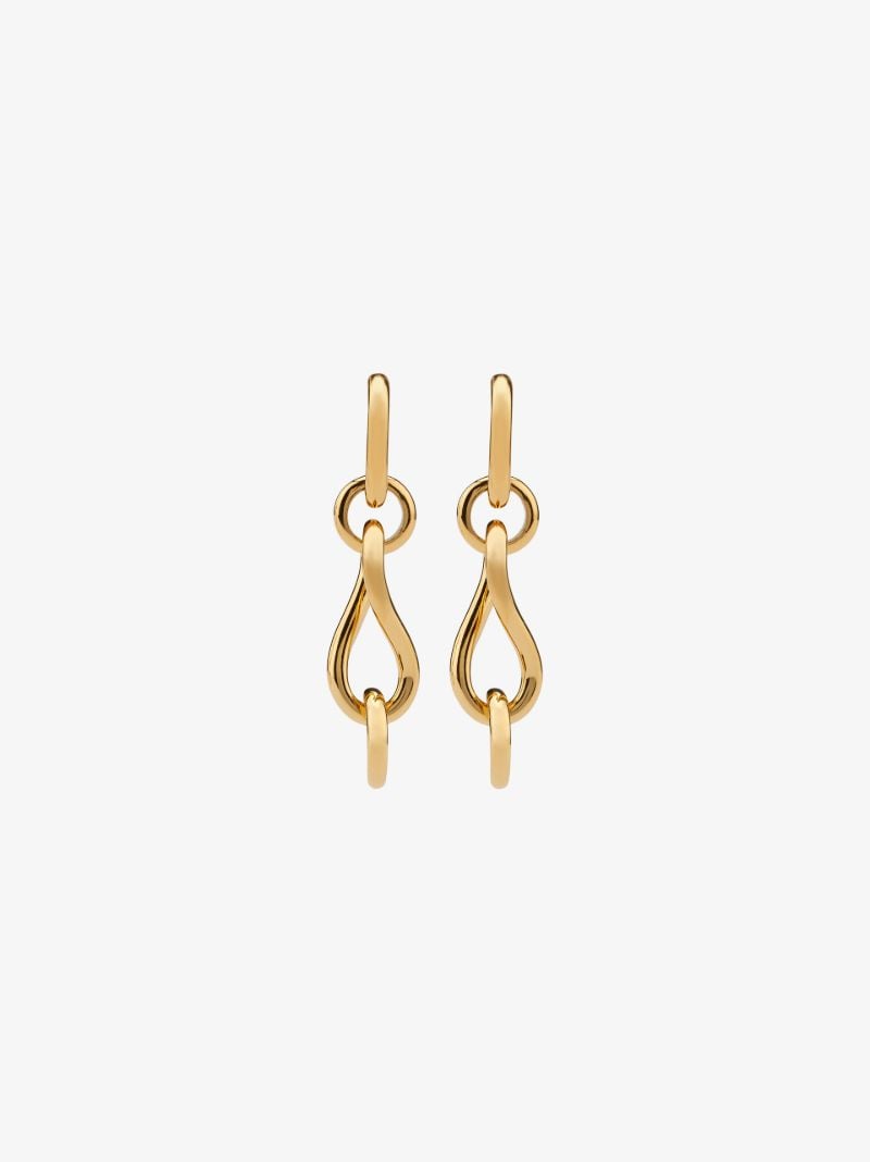 Gold Tone Chain Link Drop Earrings