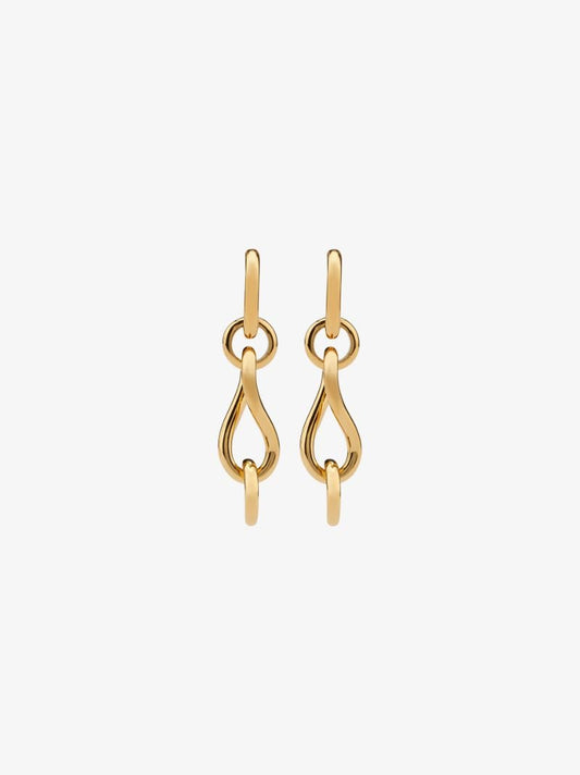 Gold Tone Chain Link Drop Earrings