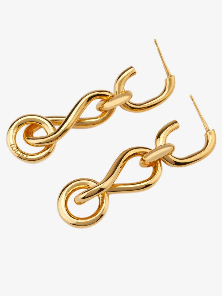Gold Tone Chain Link Drop Earrings