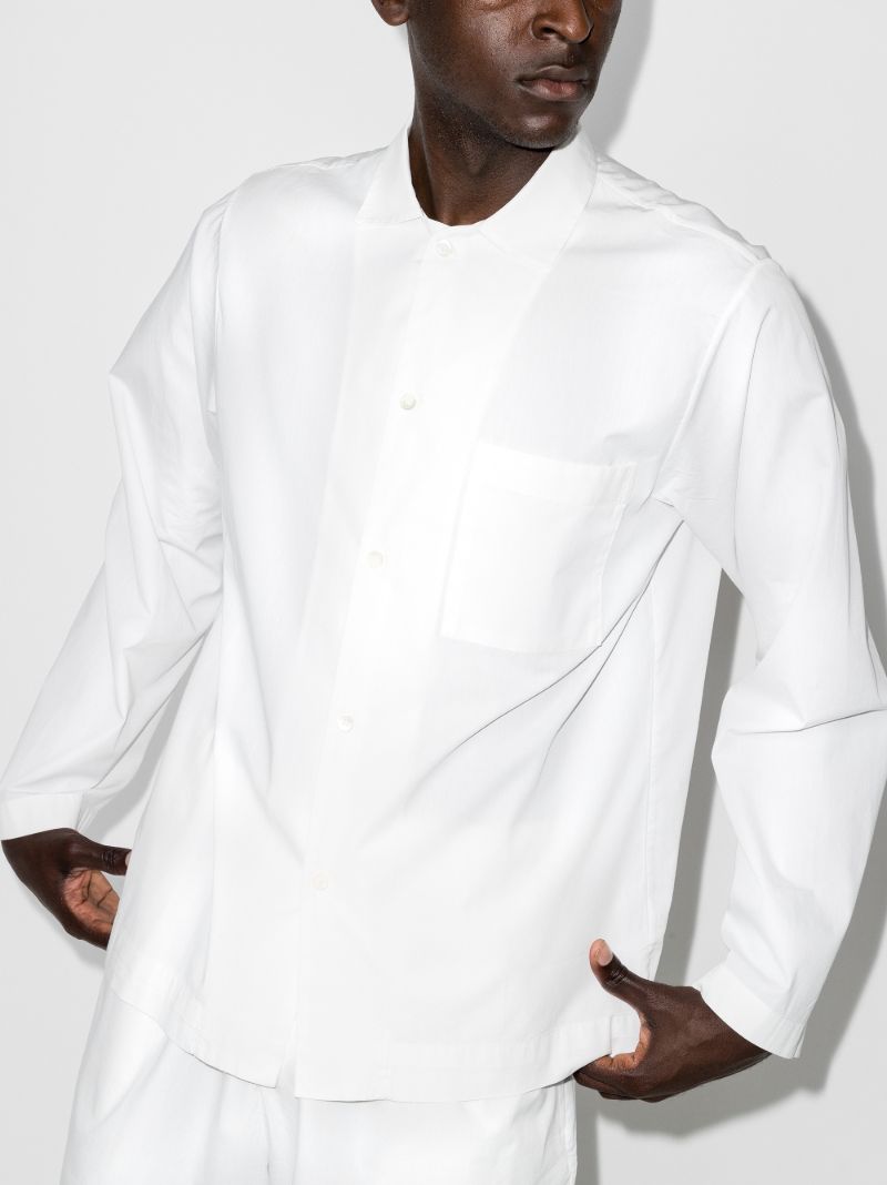 White Poplin Pajama Shirt