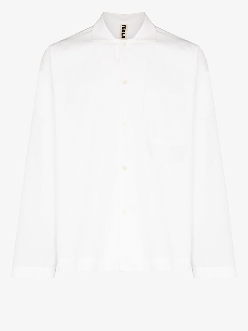 White Poplin Pajama Shirt