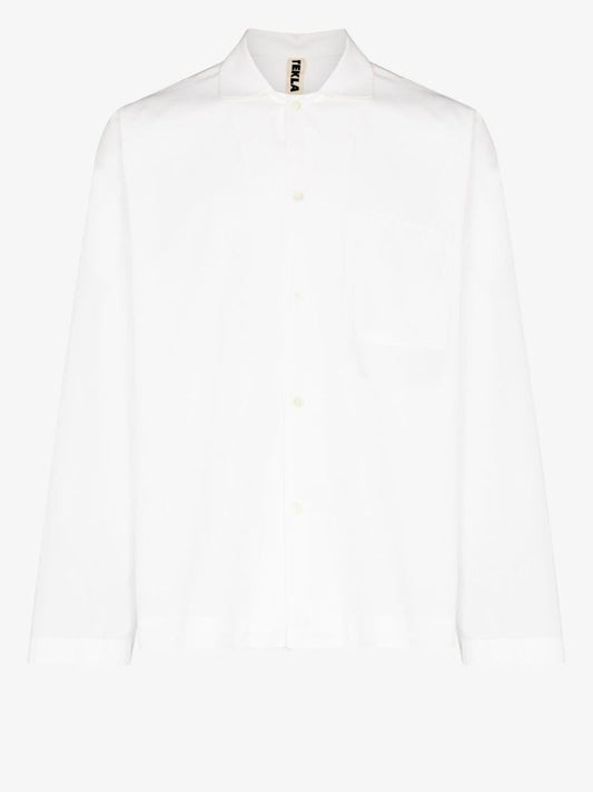 White Poplin Pajama Shirt