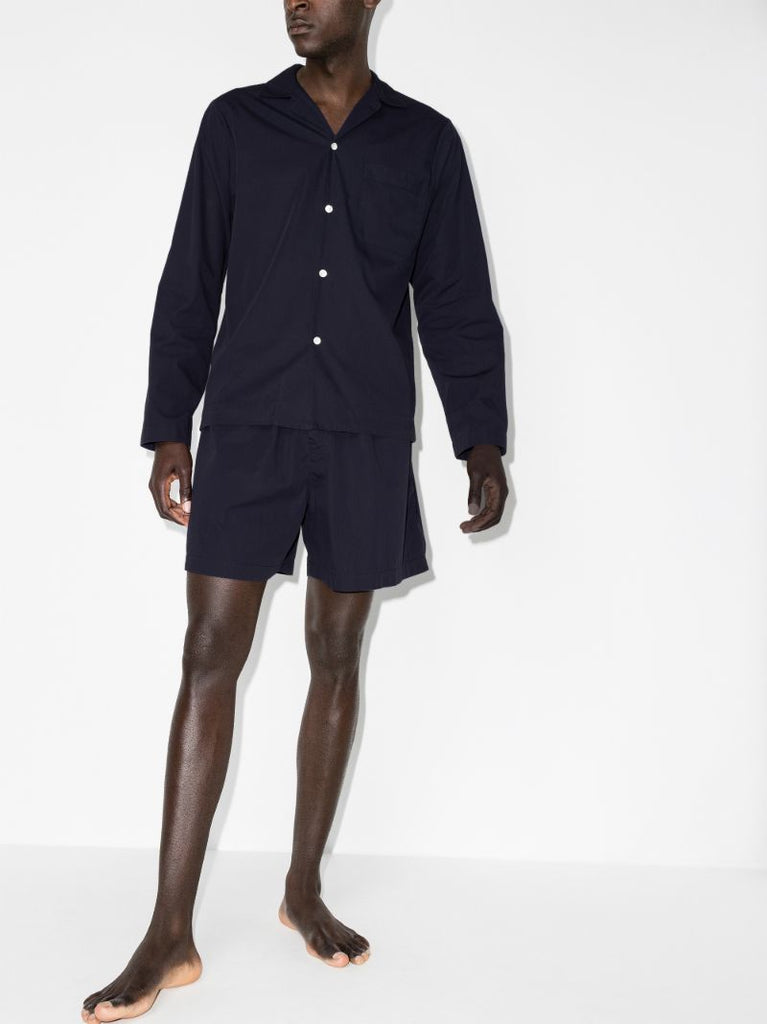 Navy Drawstring Pajama Shorts