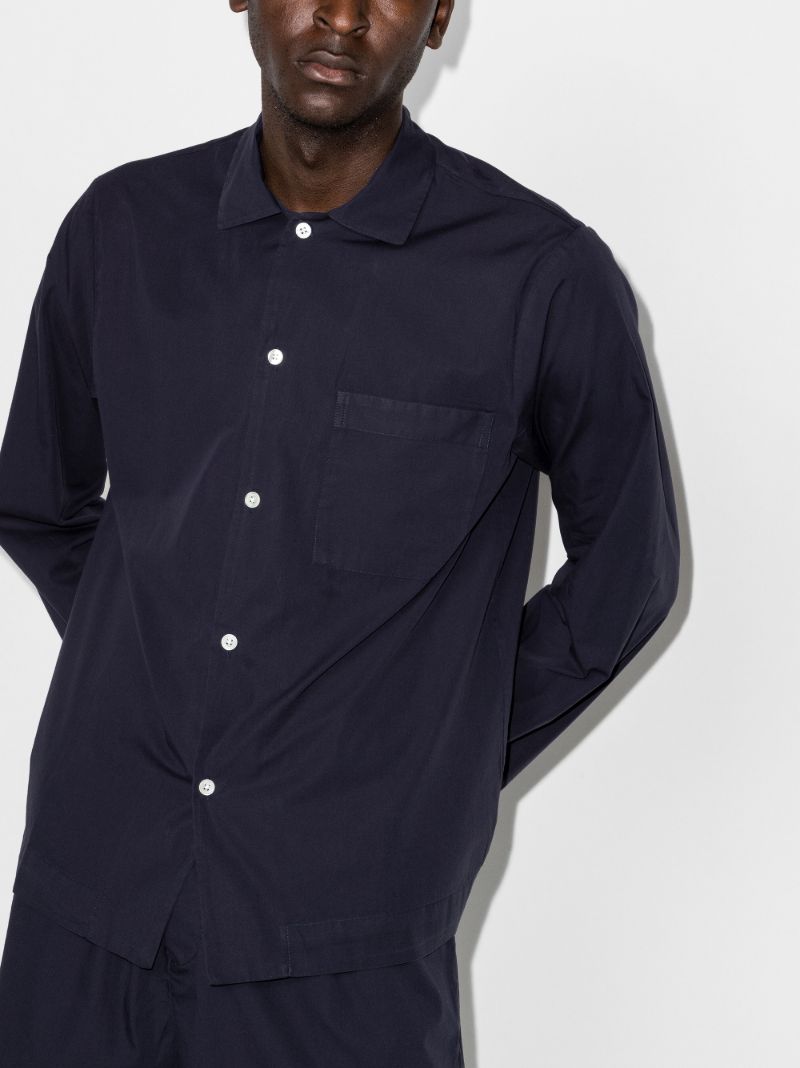 Navy Poplin Pajama Shirt