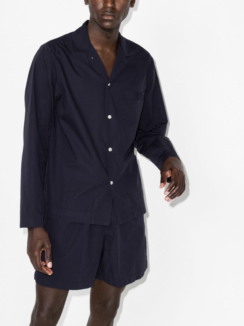 Navy Poplin Pajama Shirt