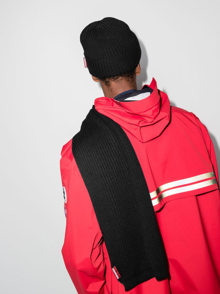 Black Ribbed Knit Hat and Scarf Set