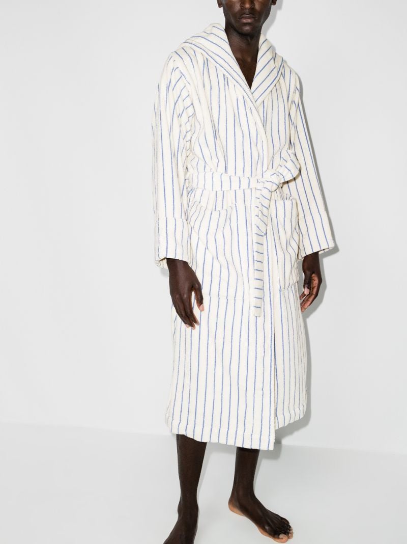 Striped Organic Terry Cotton Bathrobe