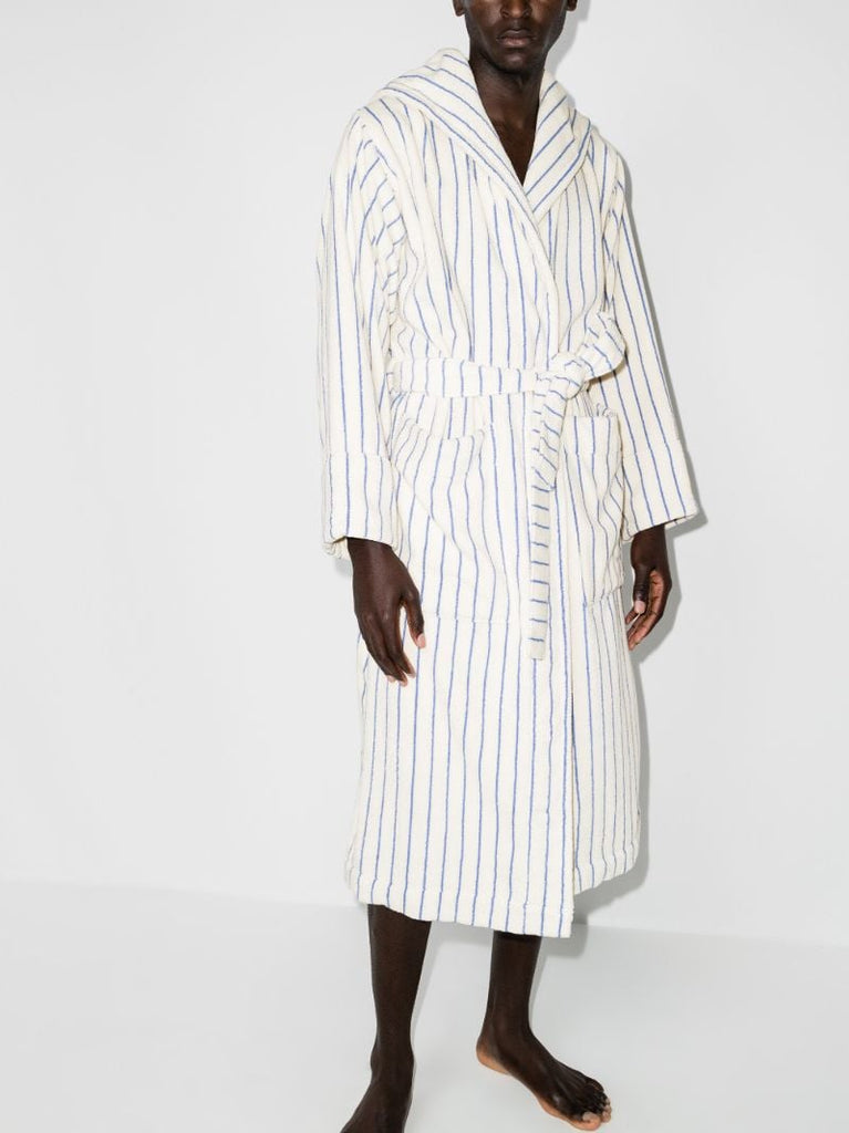 Striped Organic Terry Cotton Bathrobe