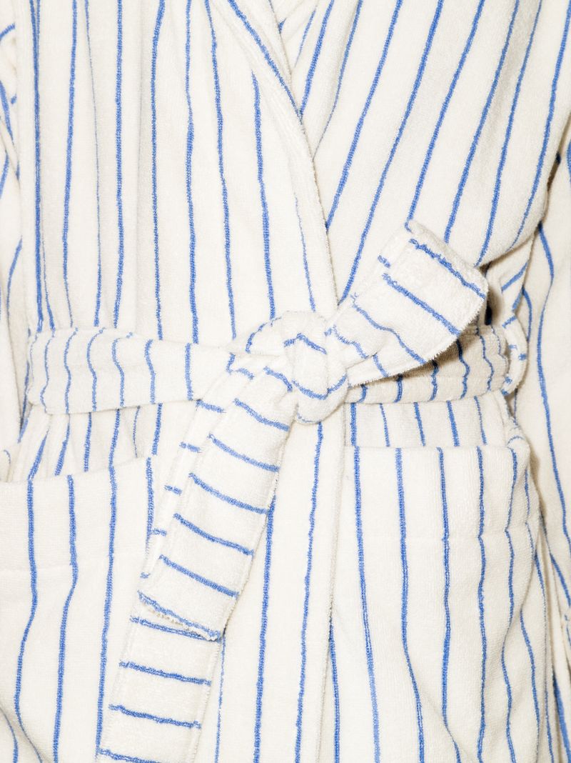 Striped Organic Terry Cotton Bathrobe