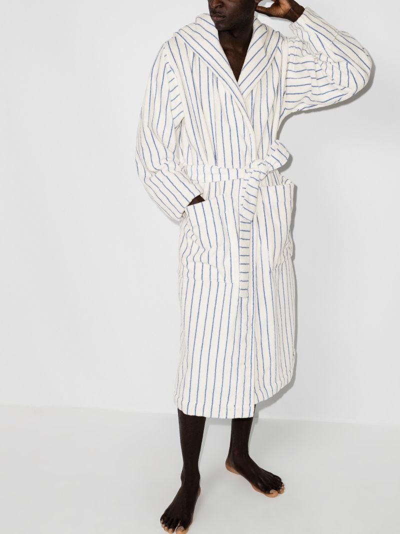 Striped Organic Terry Cotton Bathrobe