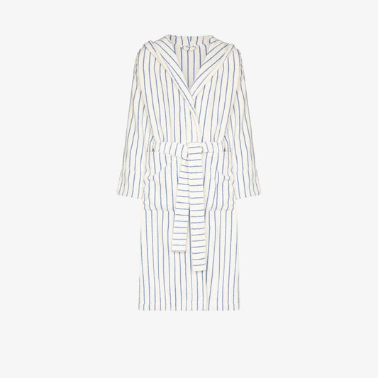 Striped Organic Terry Cotton Bathrobe