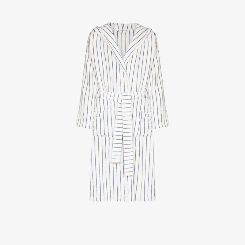 Striped Organic Terry Cotton Bathrobe