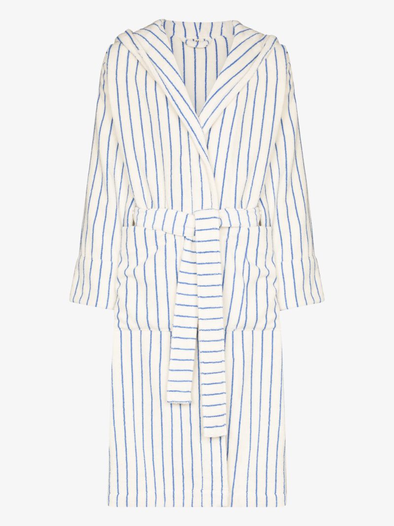 Striped Organic Terry Cotton Bathrobe