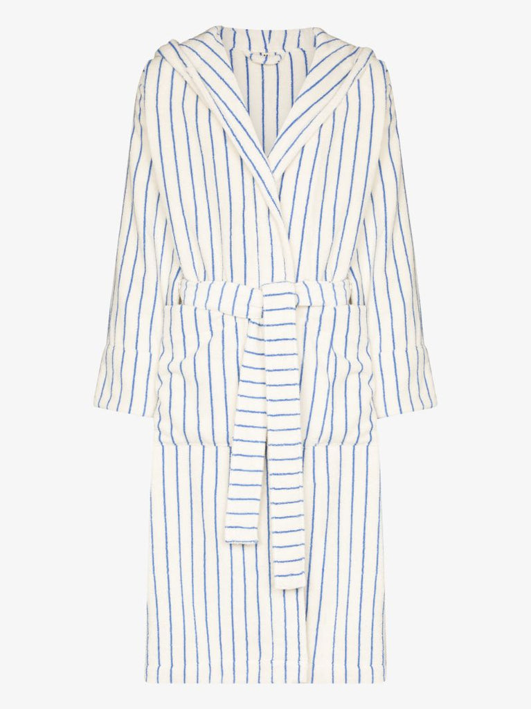 Striped Organic Terry Cotton Bathrobe
