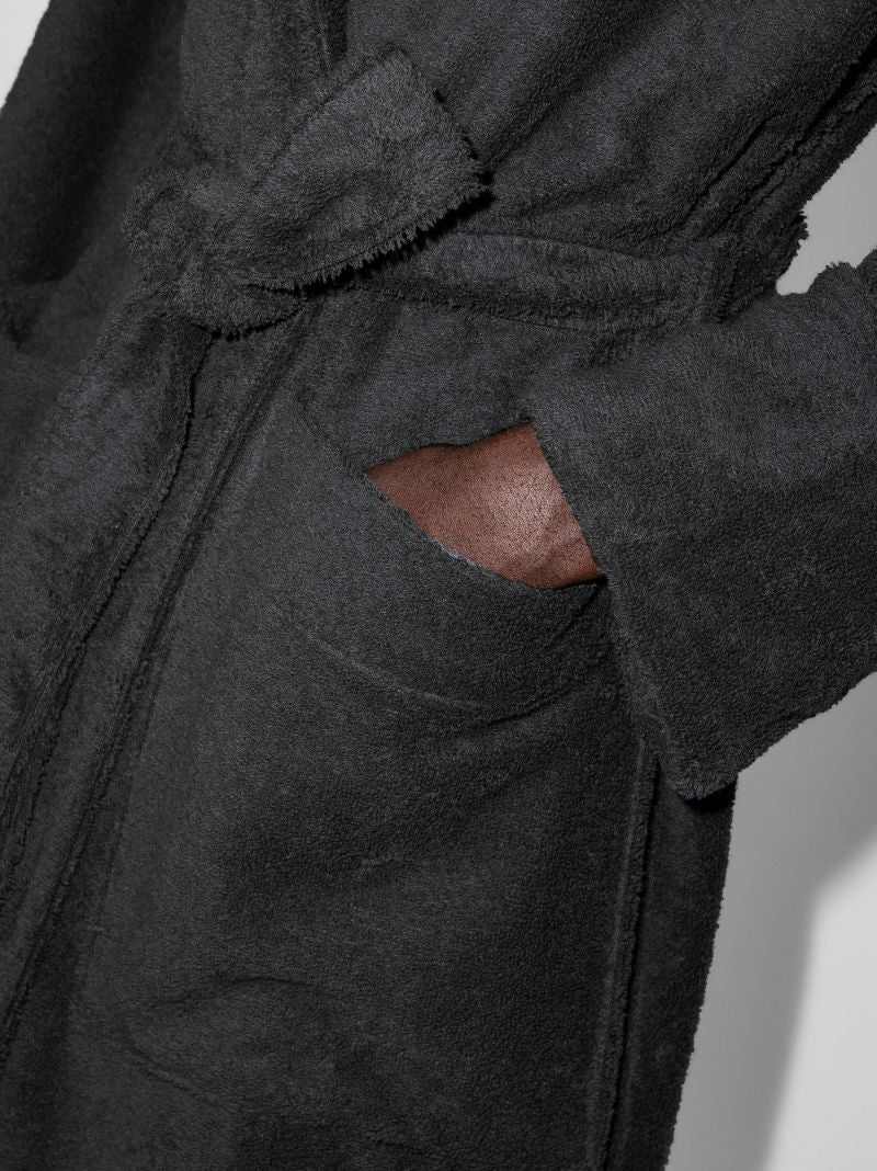 Black Terry Cotton Bathrobe