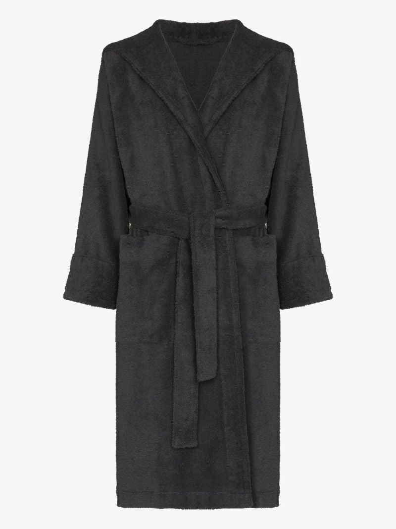 Black Terry Cotton Bathrobe