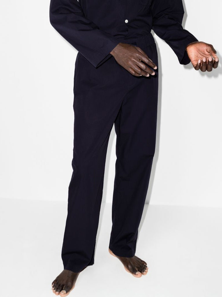 Navy Poplin Pajama Trousers