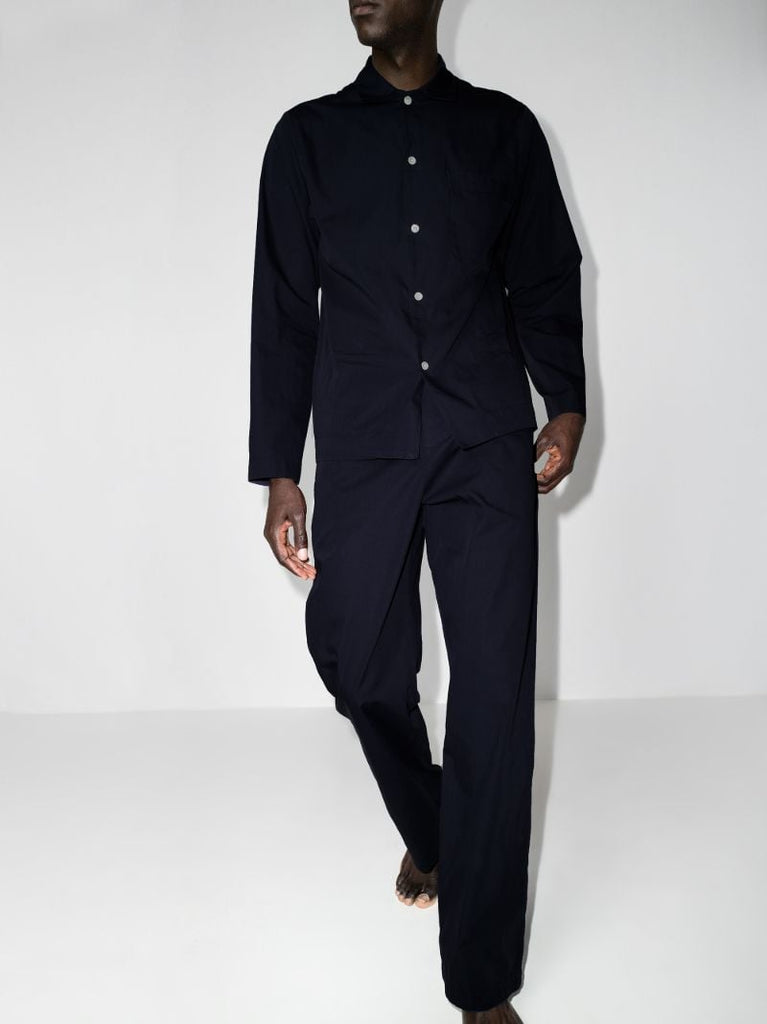 Navy Poplin Pajama Trousers