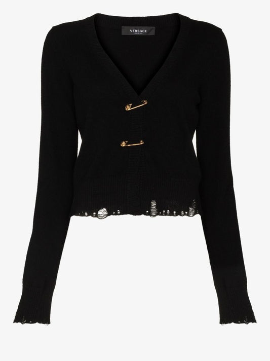 Safety Pin Cashmere Cardigan