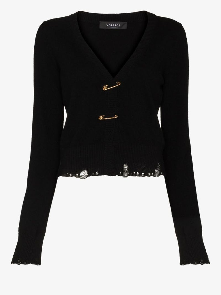 Safety Pin Cashmere Cardigan