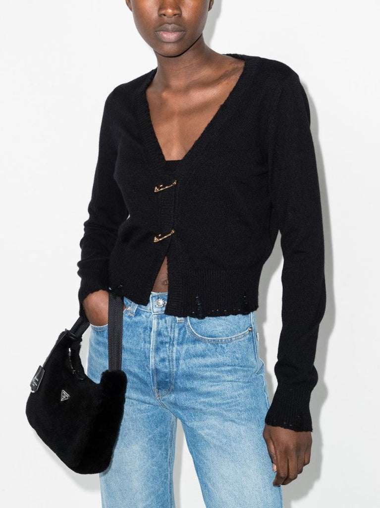 Safety Pin Cashmere Cardigan