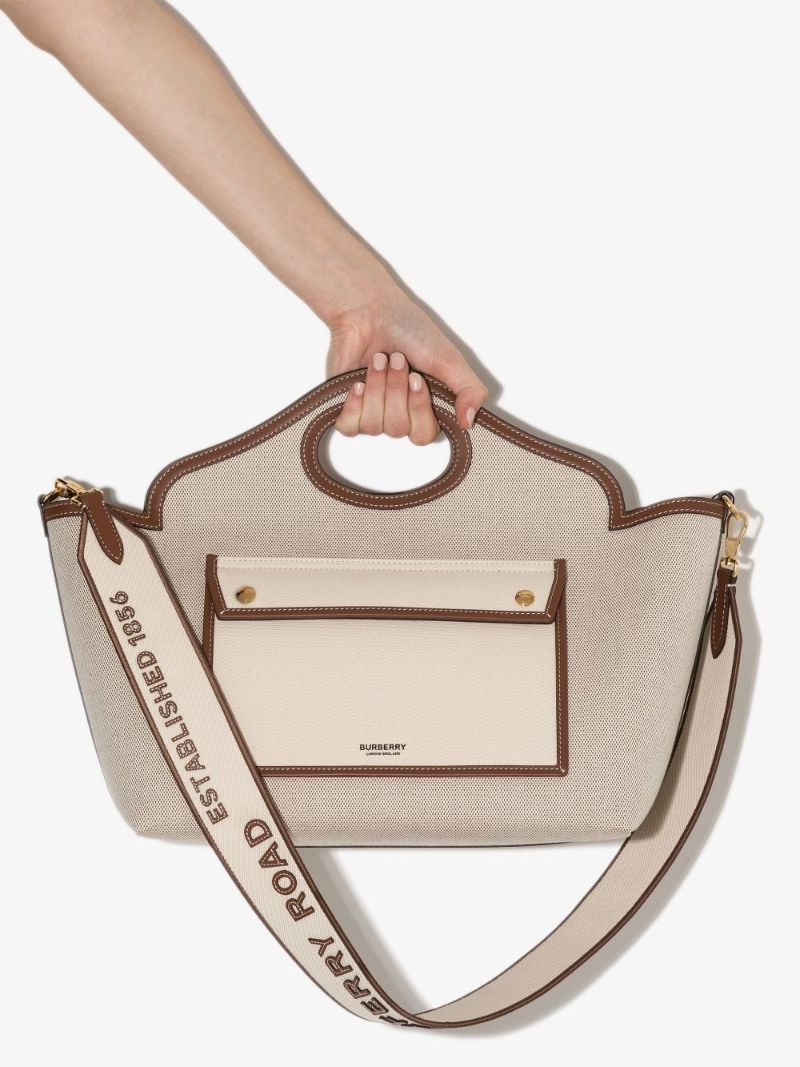 Neutral Soft Pocket Canvas Tote Bag