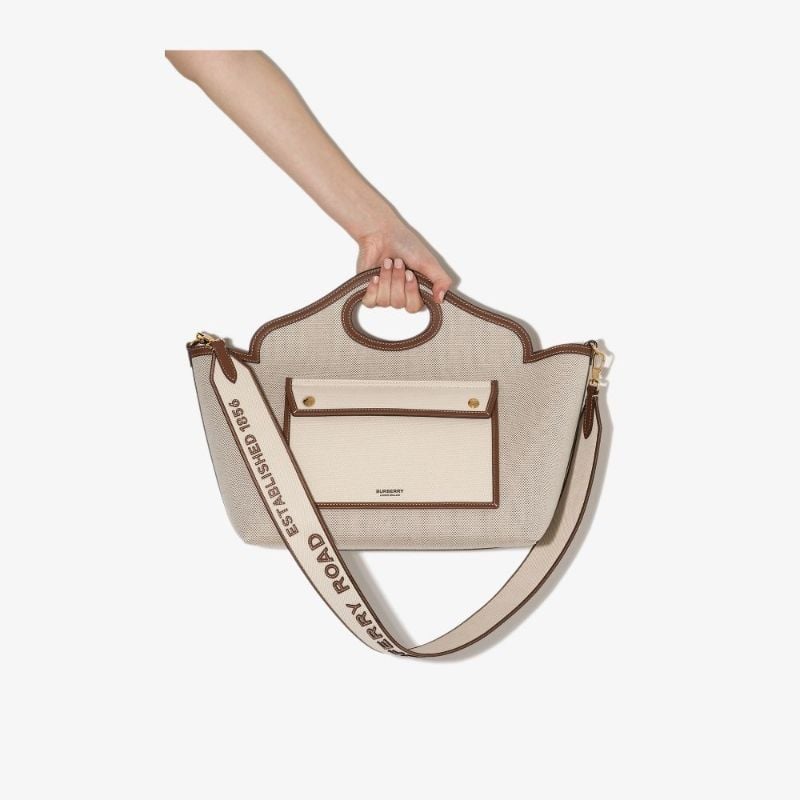 Neutral Soft Pocket Canvas Tote Bag