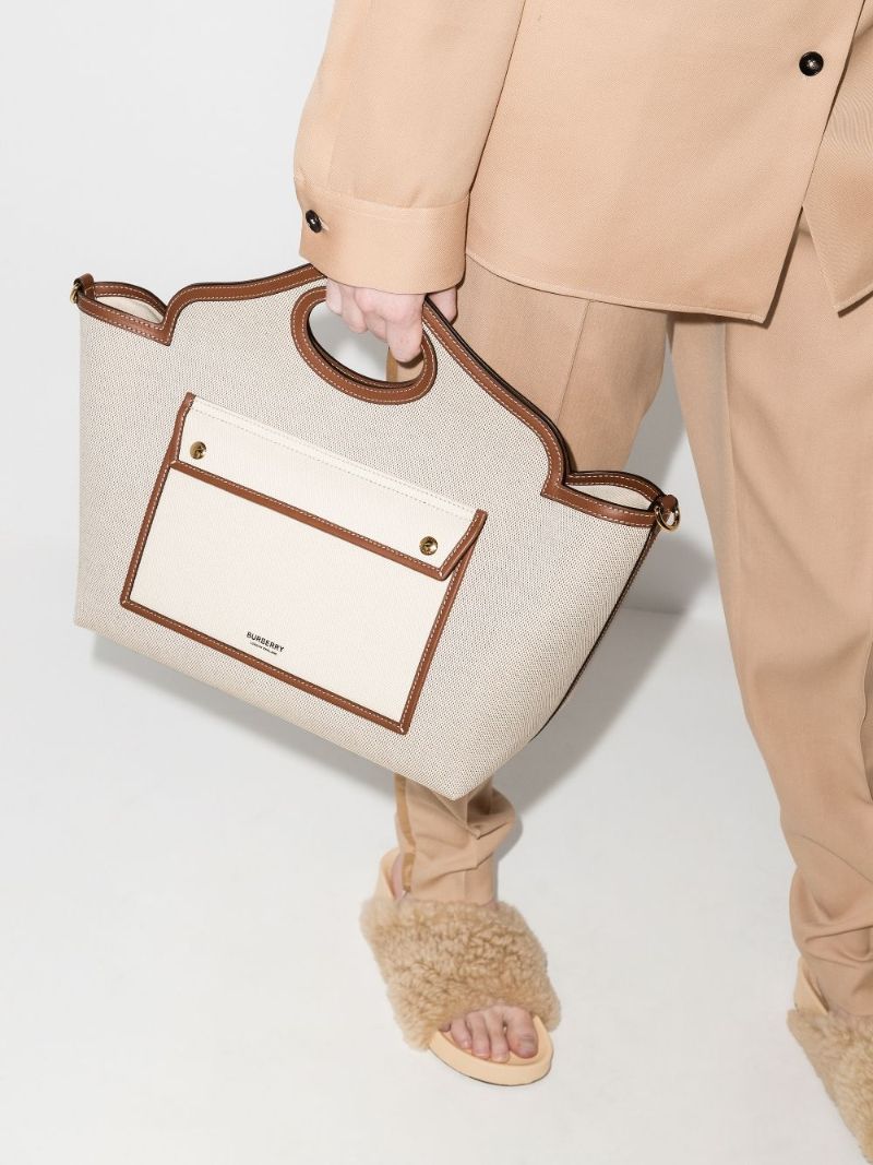 Neutral Soft Pocket Canvas Tote Bag