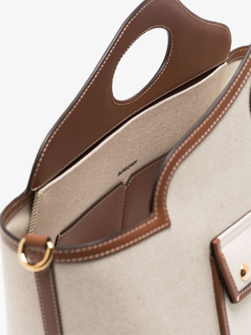 Neutral Soft Pocket Canvas Tote Bag