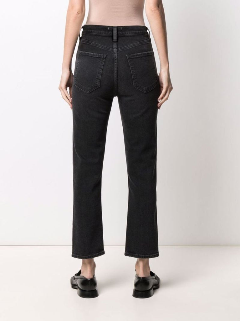Black Riley High-rise Slim Crop Jeans