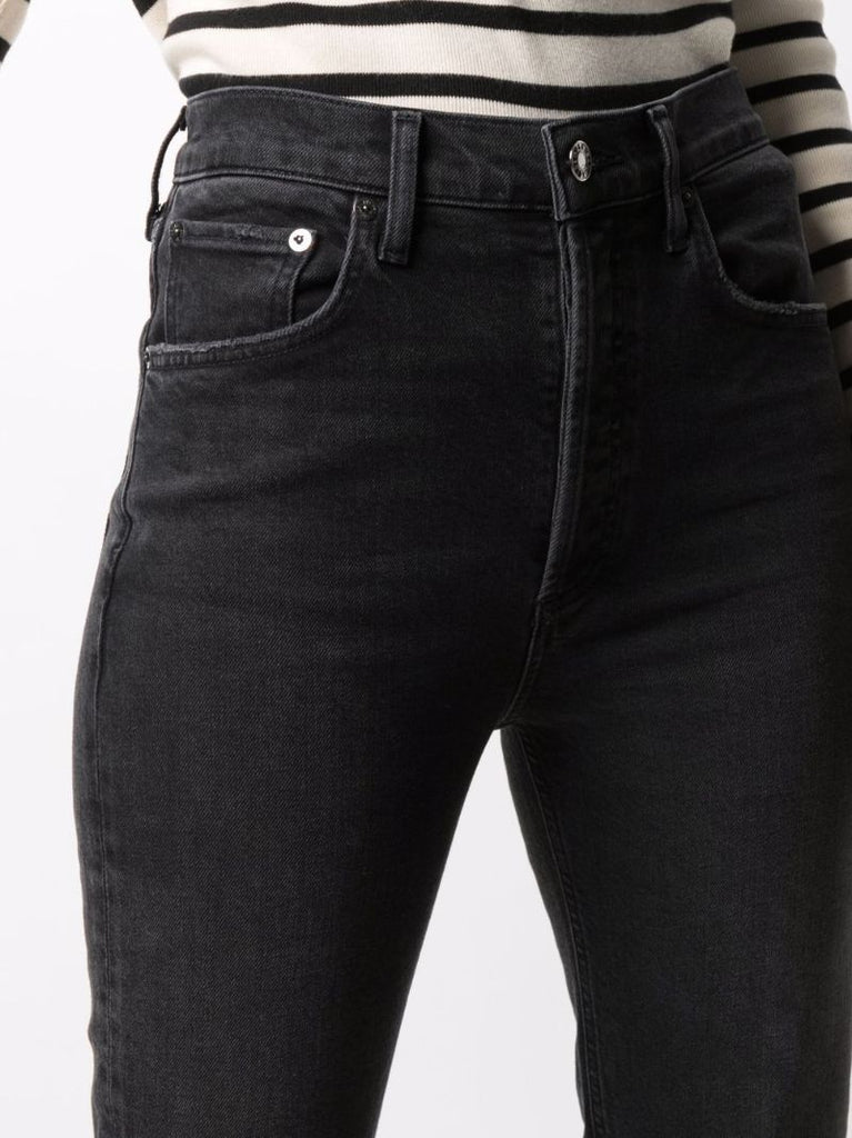 Black Riley High-rise Slim Crop Jeans