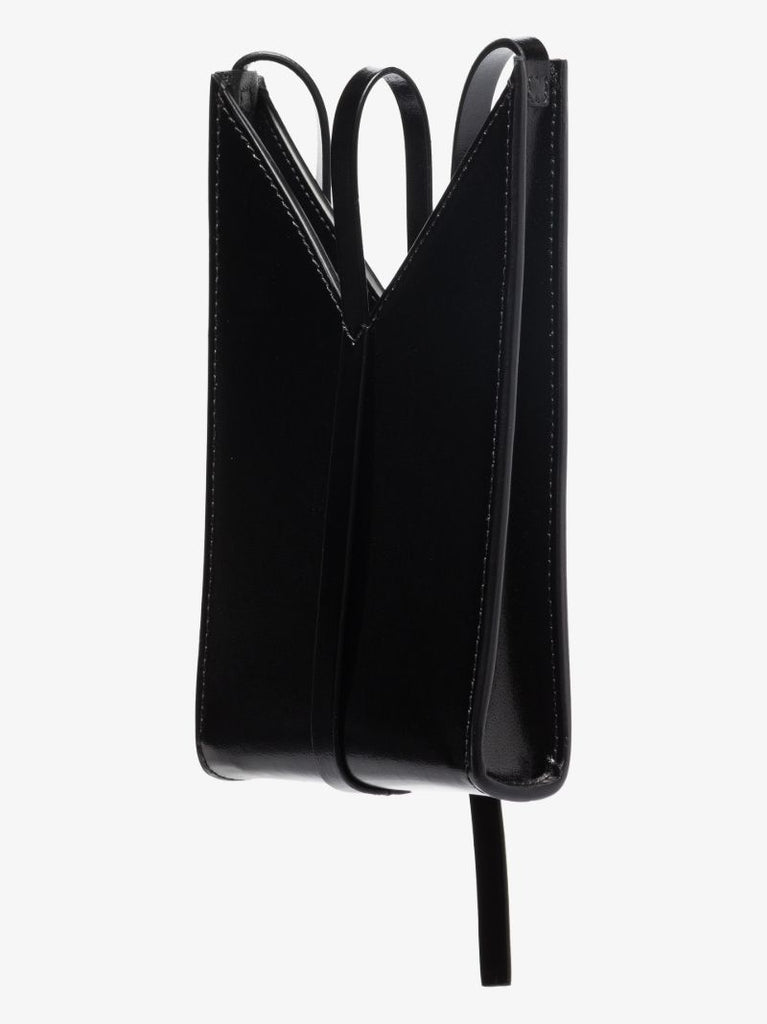 Black Cut Out Leather Phone Bag