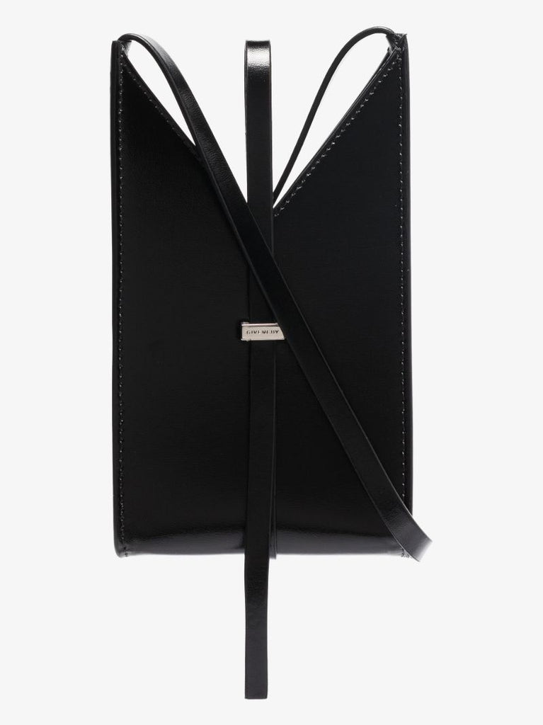 Black Cut Out Leather Phone Bag
