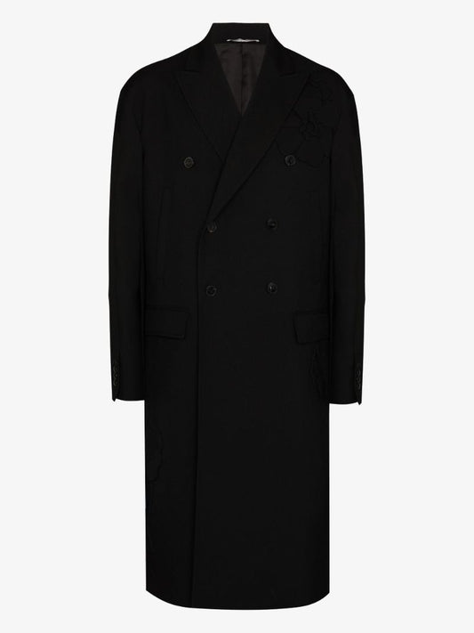 AppliquÃ_x0083_Â©d Double-breasted Wool Coat