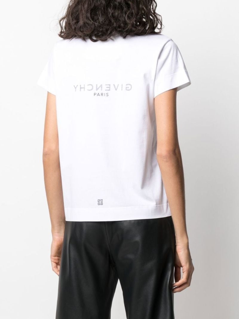 White Logo Print Cotton T-shirt