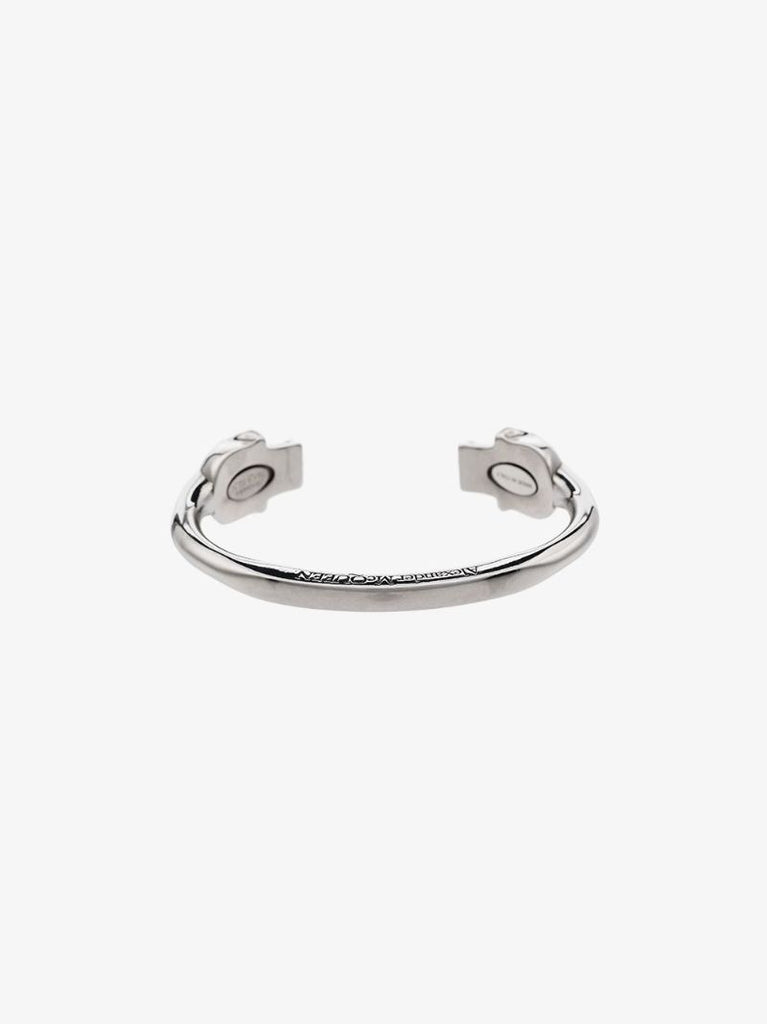 Silver-tone Twin Skull Bracelet