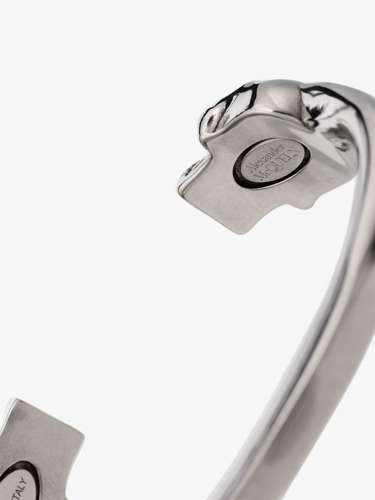 Silver-tone Twin Skull Bracelet