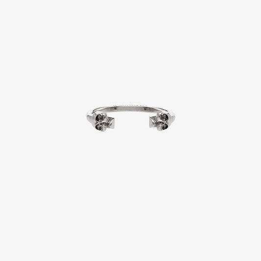 Silver-tone Twin Skull Bracelet