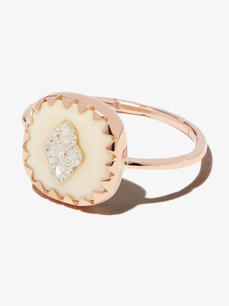 9k Rose Gold Pierrot Diamond Ring