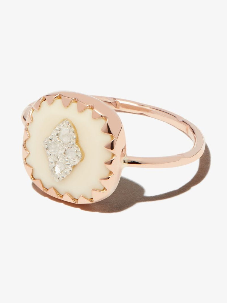 9k Rose Gold Pierrot Diamond Ring