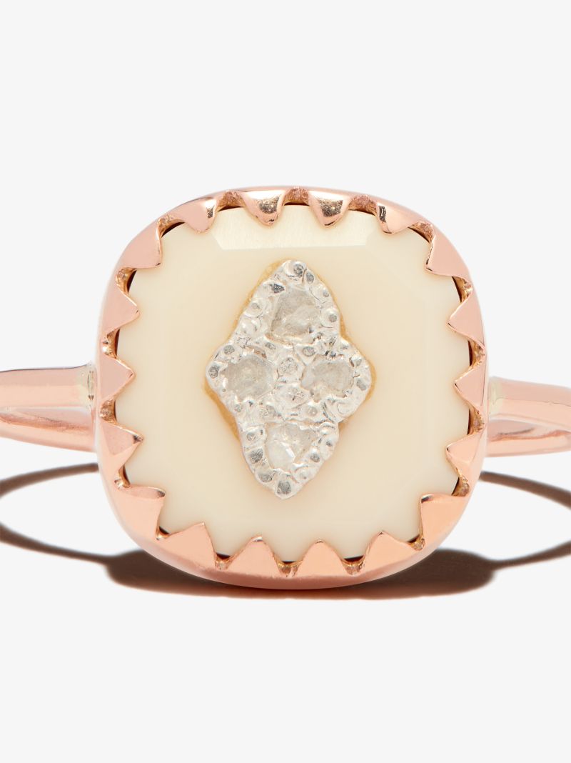 9k Rose Gold Pierrot Diamond Ring