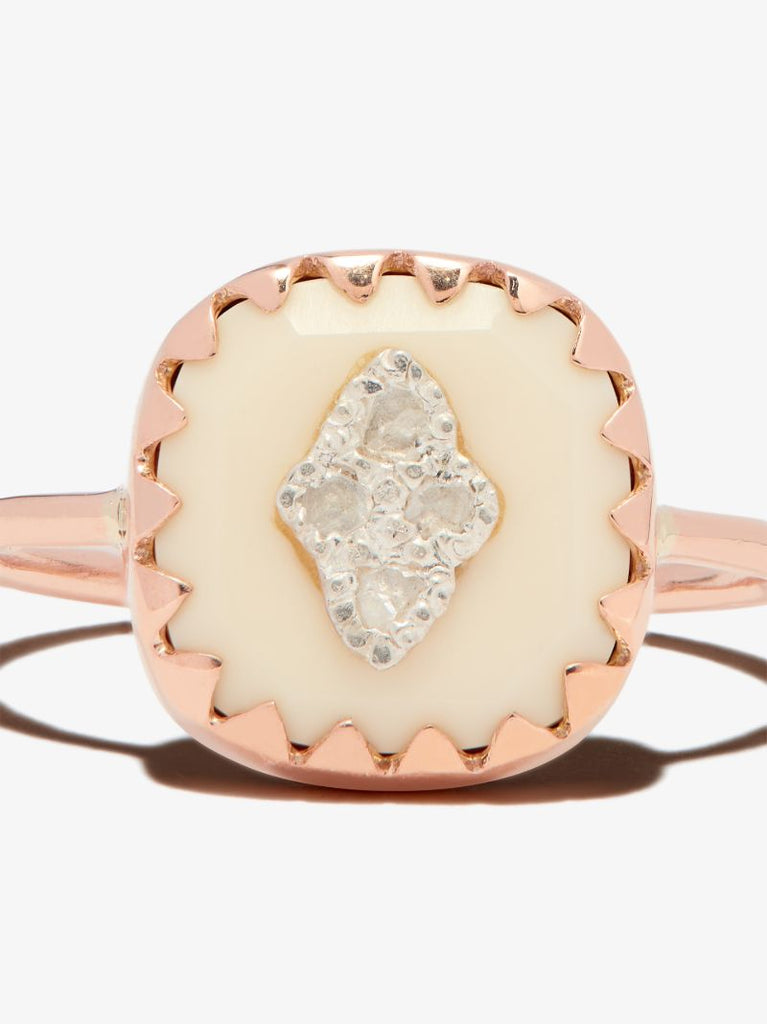 9k Rose Gold Pierrot Diamond Ring