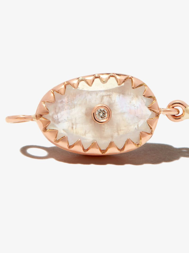 9k Rose Gold Orso No.1 Moonstone Diamond Bracelet